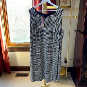 NWT Talbots Black/White Print Dress, 22W